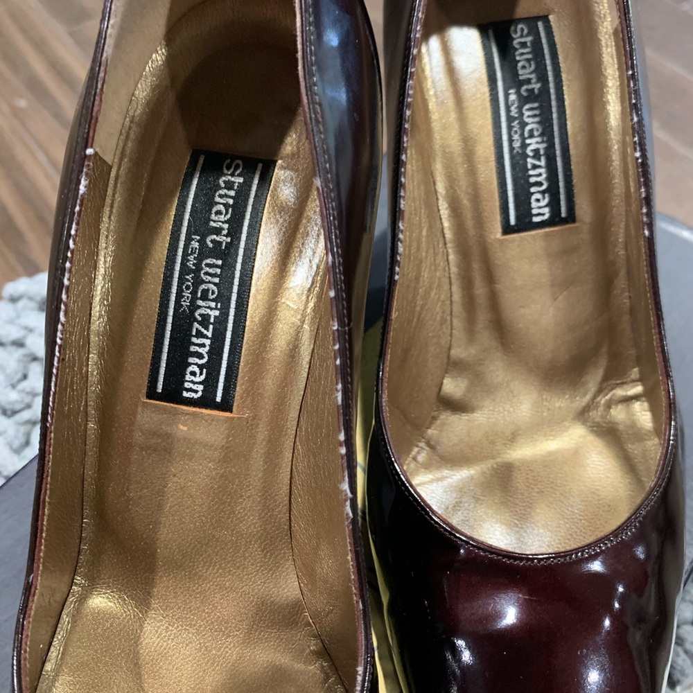 Vtg Stuart Weitzman Prune Patent Stilettos Sz9M - Picture 2 of 8